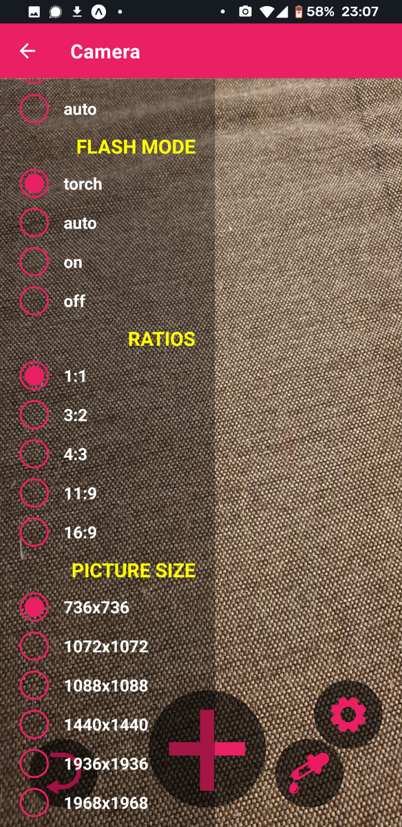 Screenshot of camera
